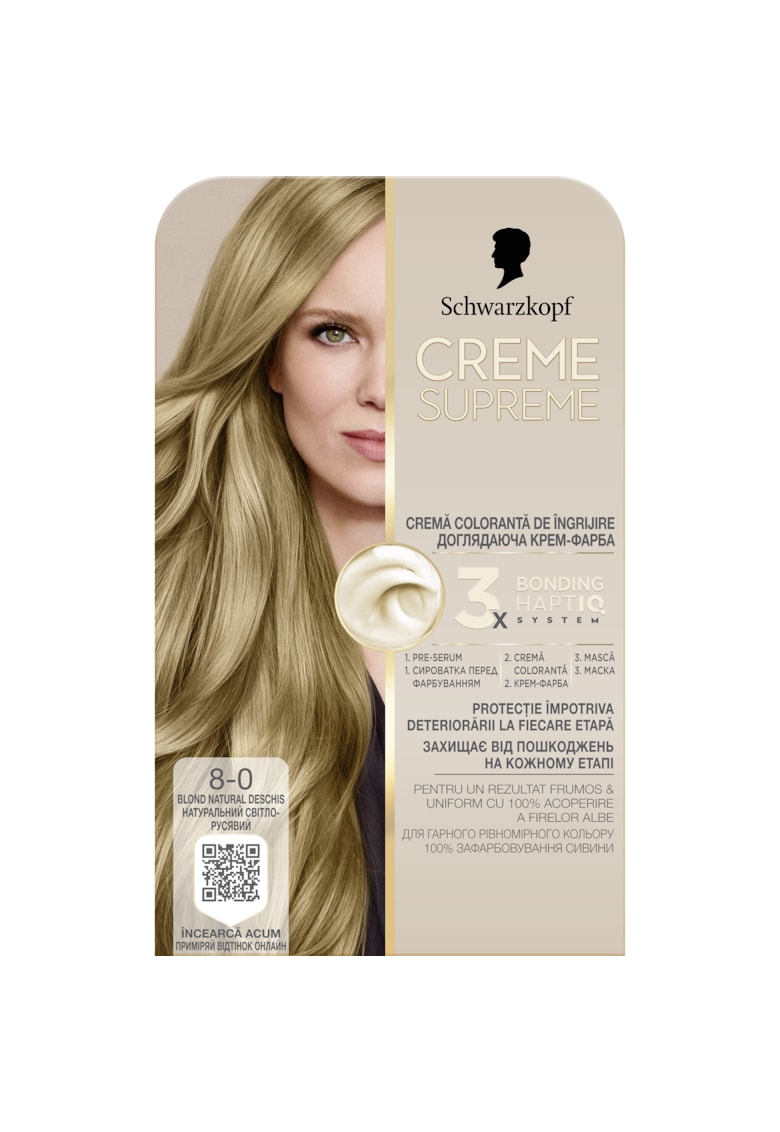 Vopsea de par permanenta cu amoniac Schwarzkopf 182 ml - 8-0 - 182 ml