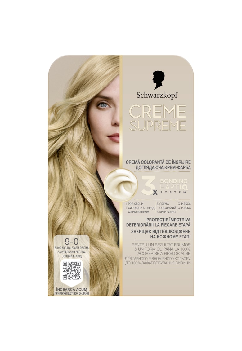 Vopsea de par permanenta cu amoniac Schwarzkopf 182 ml - 9-0 - 182 ml