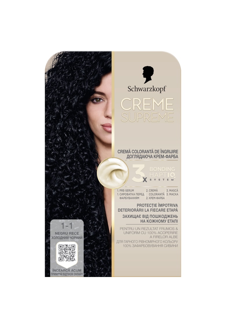 Vopsea de par permanenta cu amoniac Schwarzkopf 182 ml - 1-1 - 182 ml