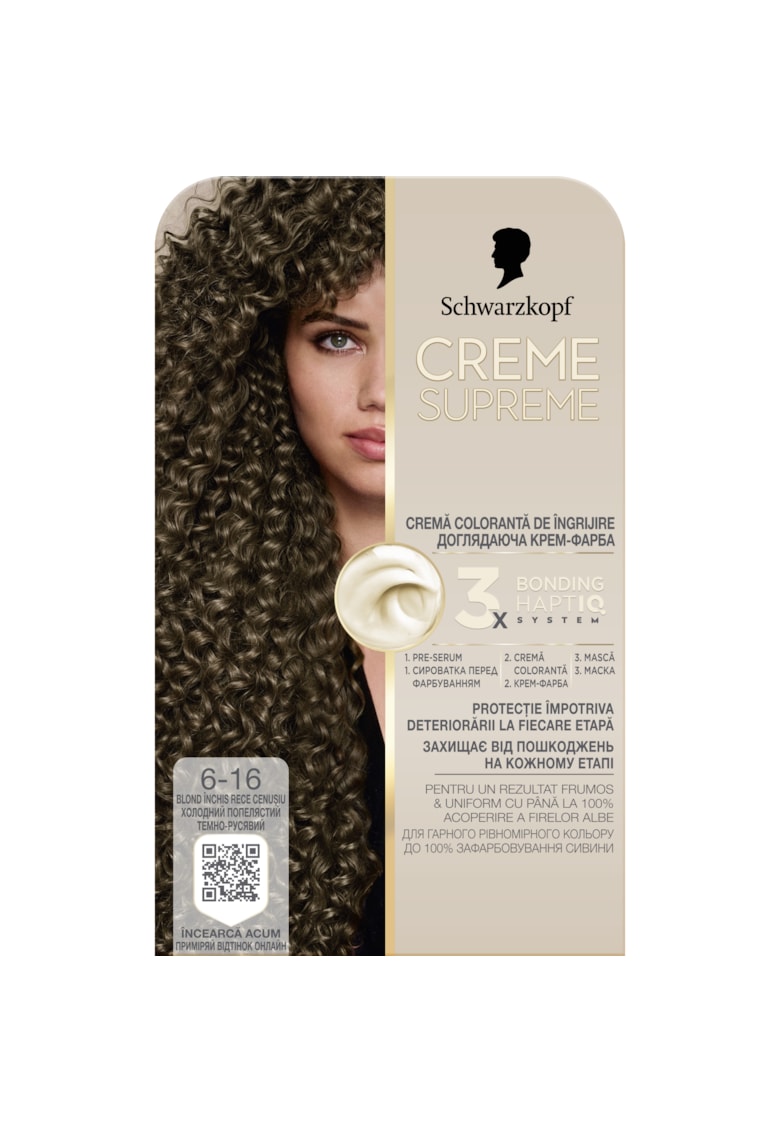 Vopsea de par permanenta cu amoniac Schwarzkopf 182 ml - 6-16 - 182 ml