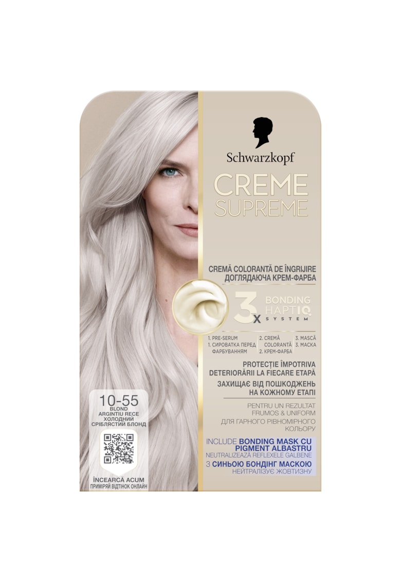 Vopsea de par permanenta cu amoniac Schwarzkopf 182 ml - 10-55 - 182 ml