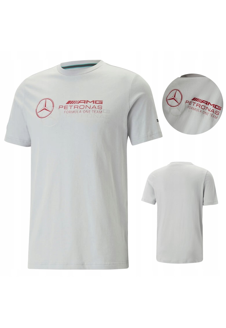 Tricou - Logo Mapf1 - Xl - Gri - Bumbac De Inalta Calitate Pentru Confort - Guler Rotund Si Maneca Scurta Pentru Libertate De Miscare - Croi Regular Care Se Adapteaza Siluetei - Logo Mercedes-Amg Petronas Pe Piept