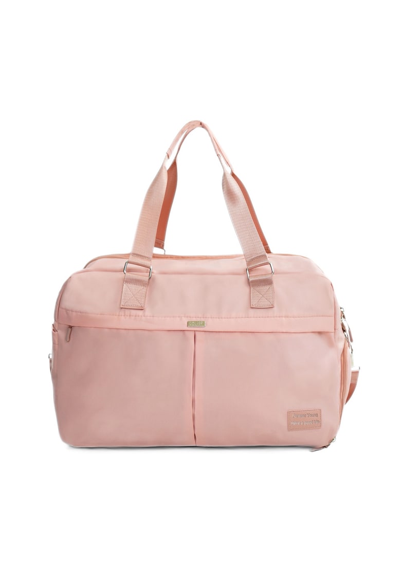 Geantă de voiaj SM04 - extensibilă - organizare eficientă - roz deschis - 52x35x33cm