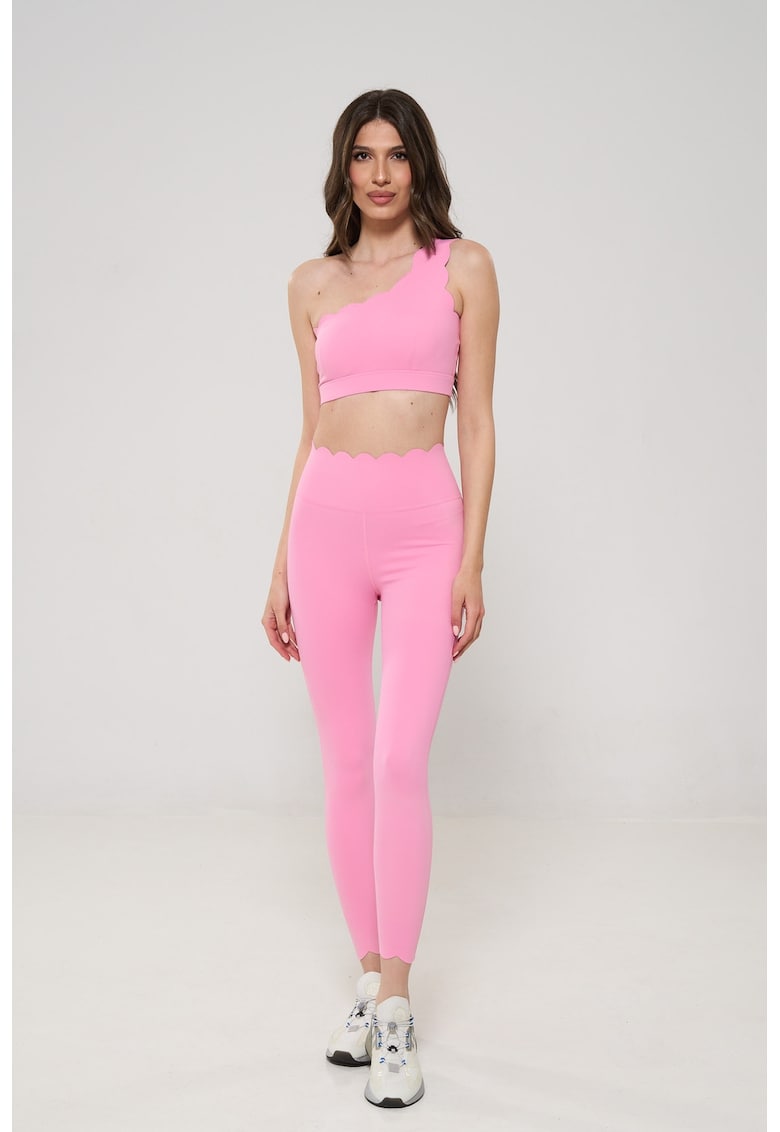 Set de top cu decolteu pe un umar si colanti - 2 piese