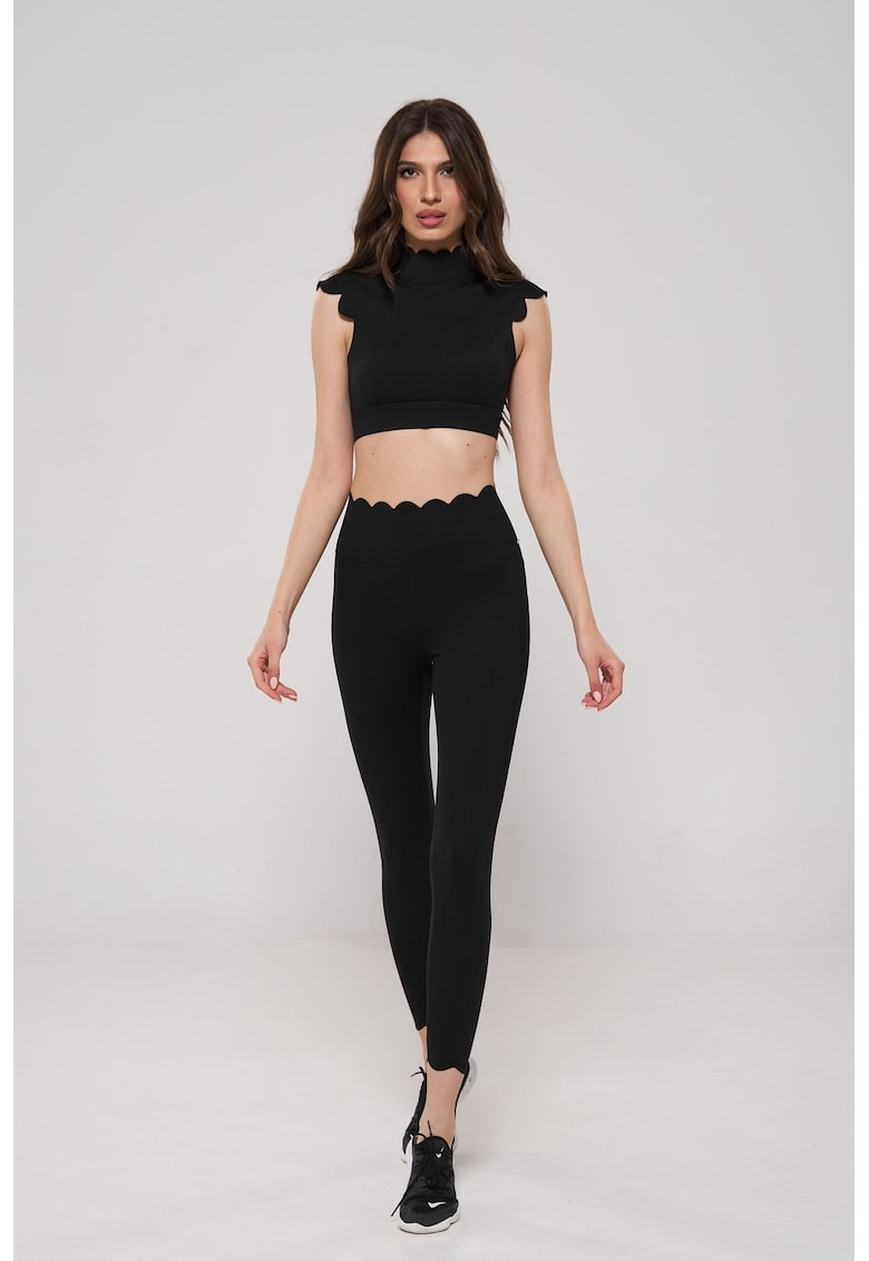 Tricou crop cu decupaj pe spate si colanti - 2 piese Tricou crop cu decupaj pe spate si colanti - 2 piese
