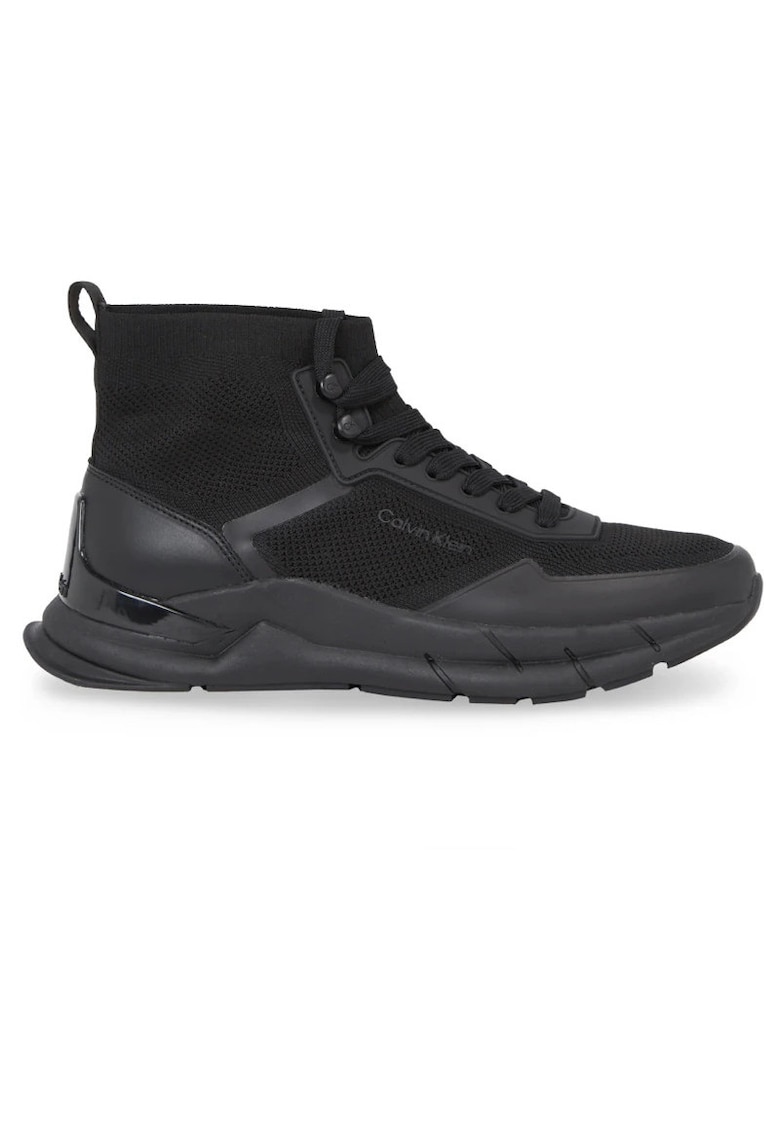Pantofi sport pentru Barbati - high top lace up knit - Negru