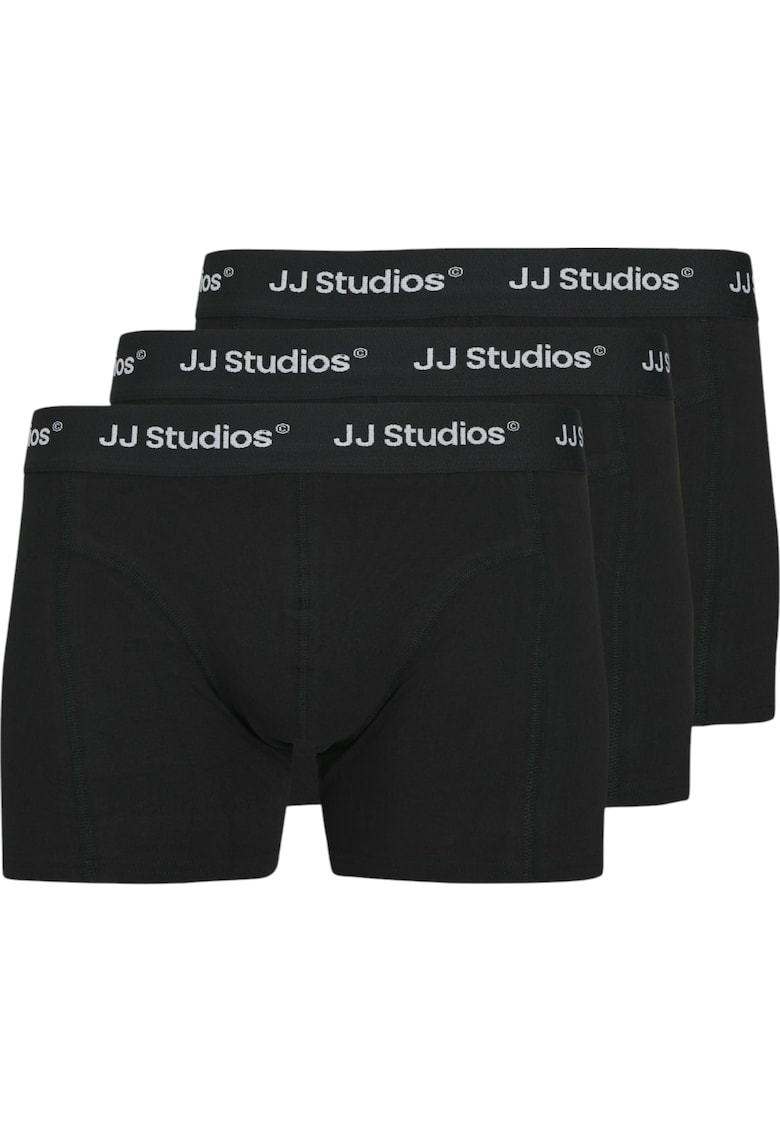 Boxeri JACK &JONES Soho Solid Trunks 3 perechi 47476 - Negru