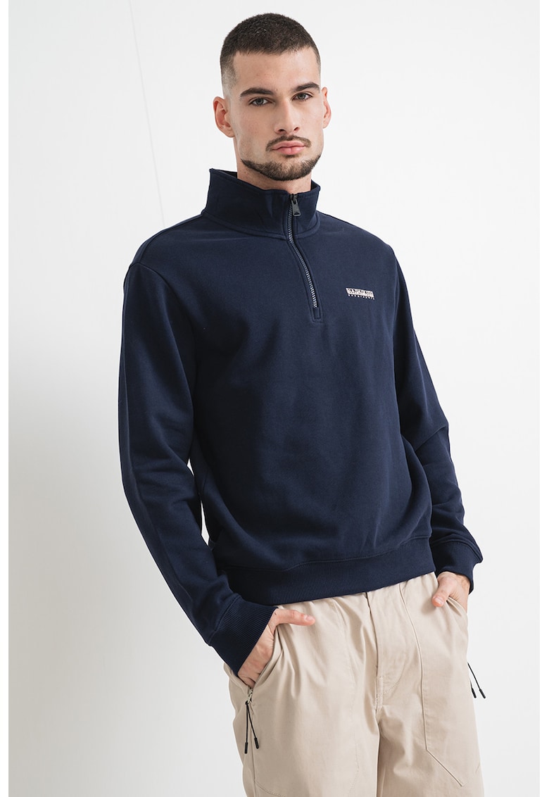 Bluza de trening cu fermoar scurt si logo Small Box