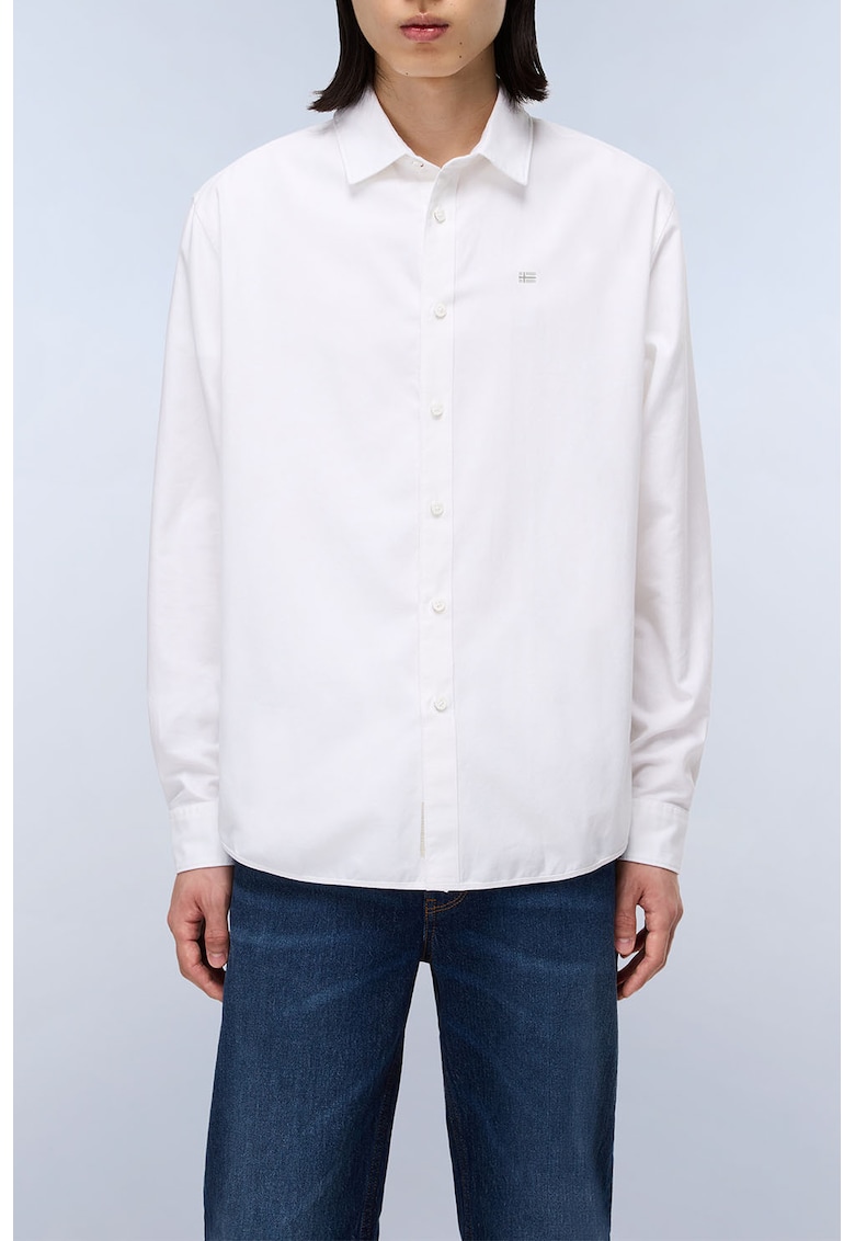 Camasa uni cu guler fixat cu nasturi - Alb