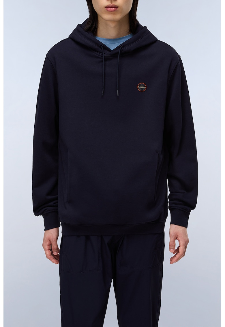 Hanorac de bumbac cu buzunar kangaroo - Albastru ultramarin