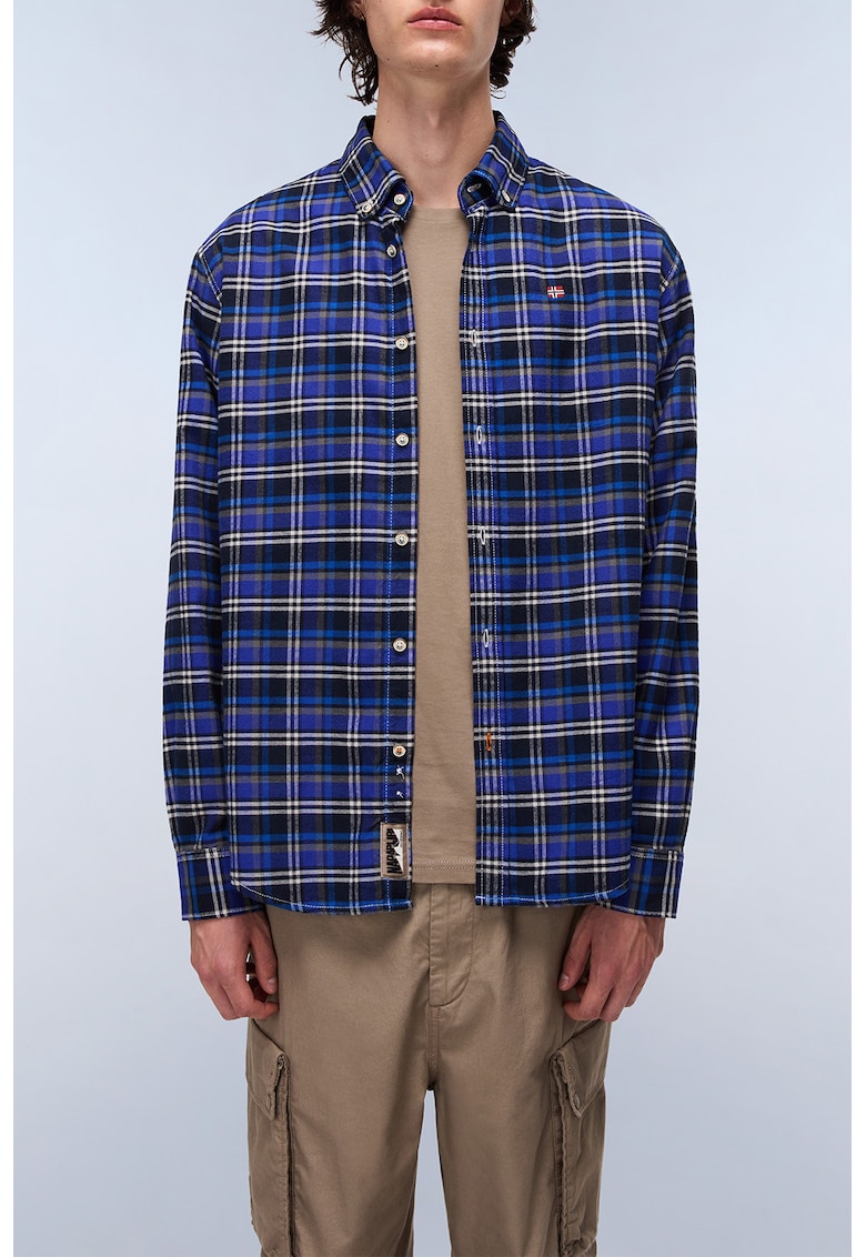 Camasa Oxford cu model in carouri pentru trekking Camasa Oxford cu model in carouri pentru trekking