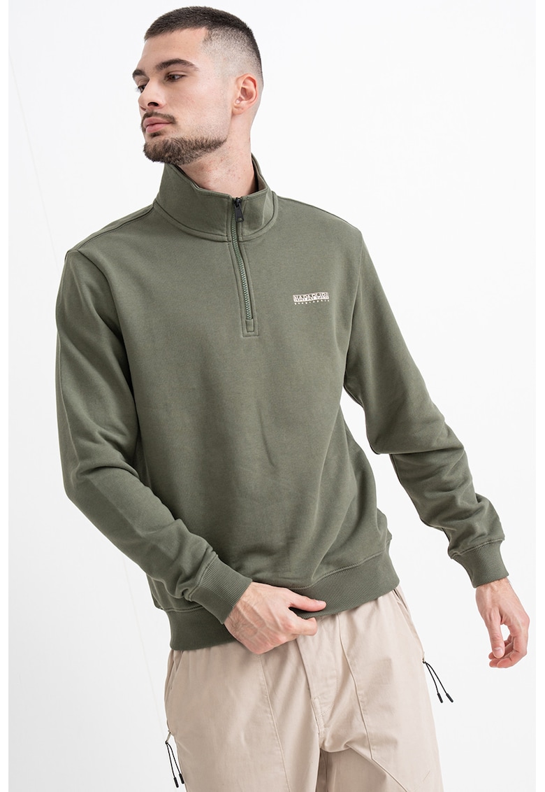 Bluza de trening cu fermoar scurt si logo Small Box