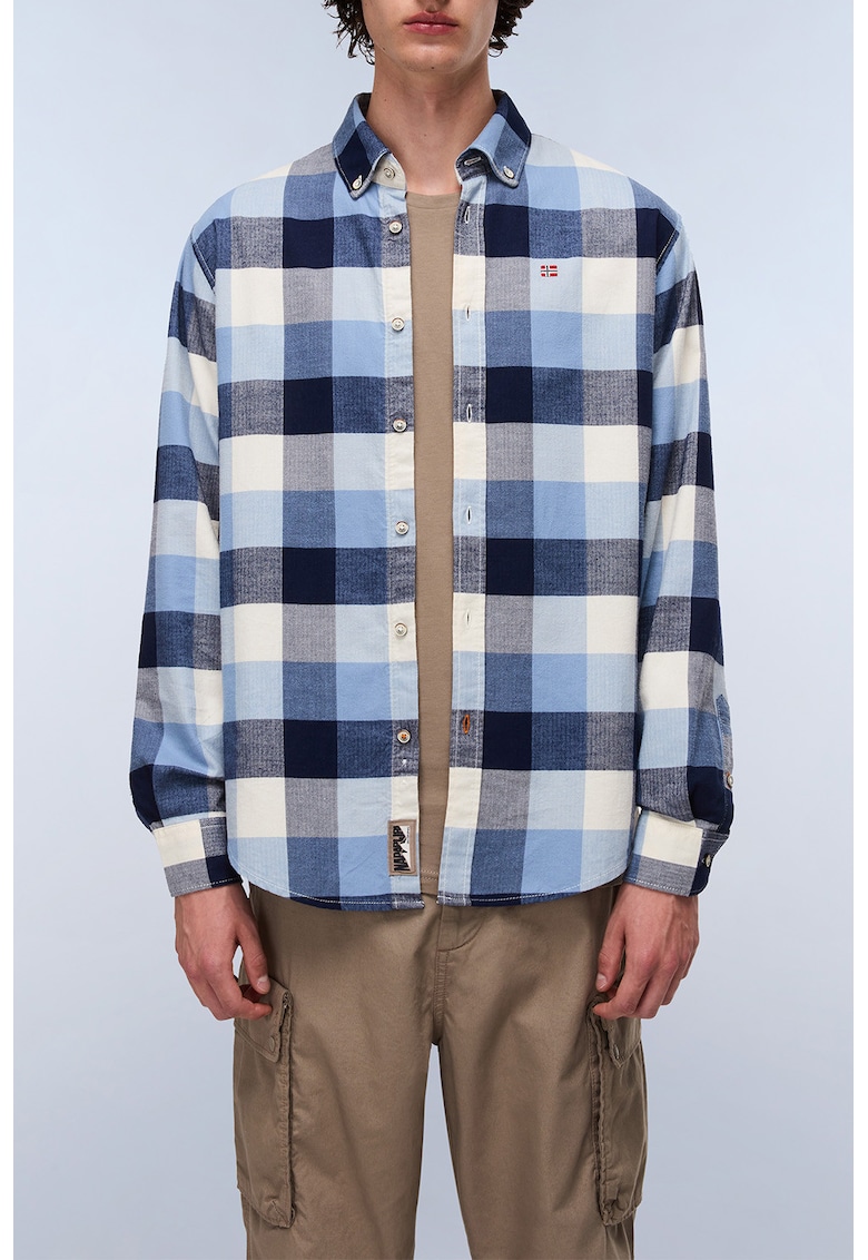 Camasa Oxford cu model in carouri pentru trekking Camasa Oxford cu model in carouri pentru trekking