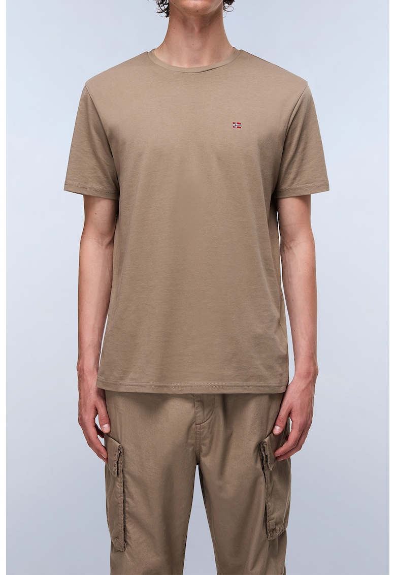 Tricou regular-fit de bumbac Salis - Maro camel