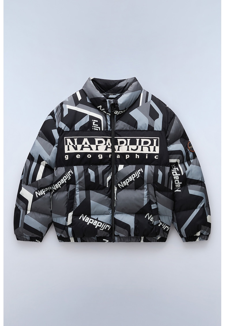 Jacheta cu imprimeu grafic si fermoar