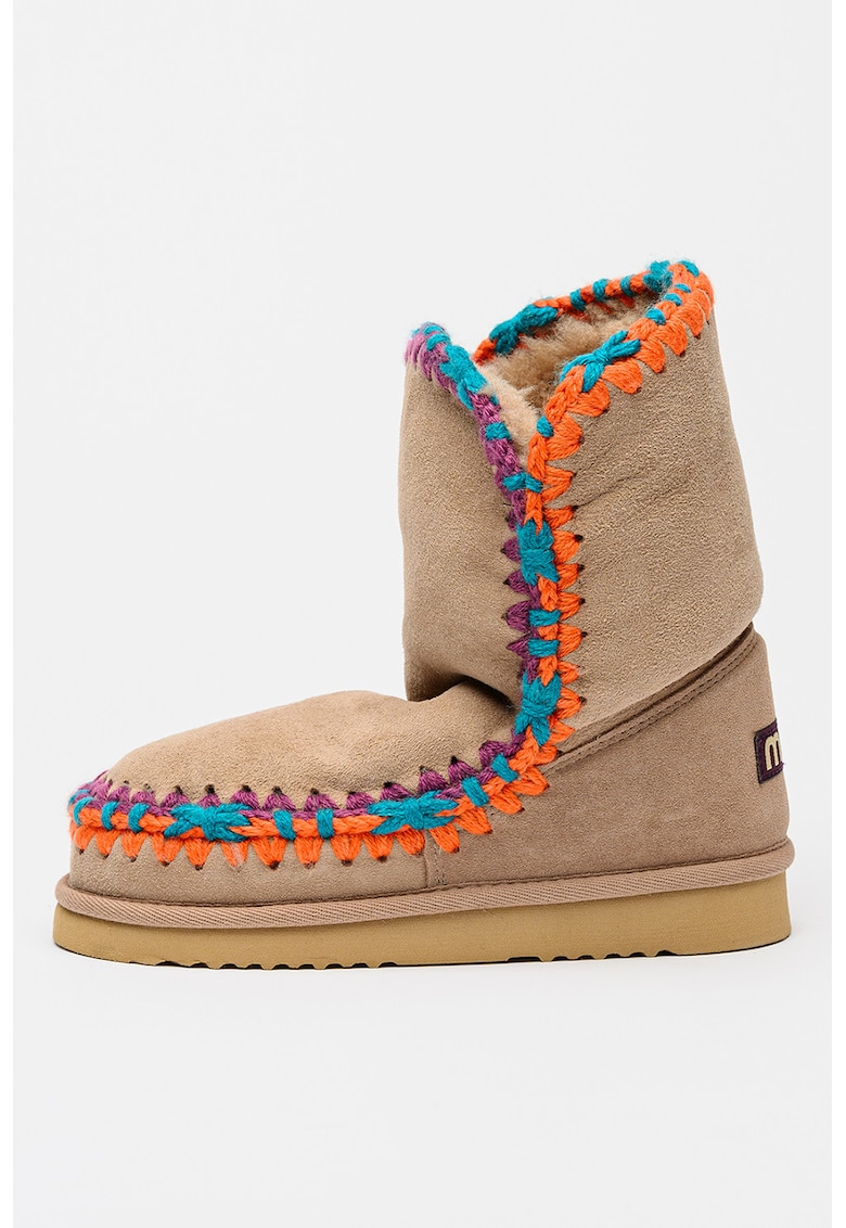 Ghete slip-on de piele intoarsa cu detalii contrastante Eskimo 24