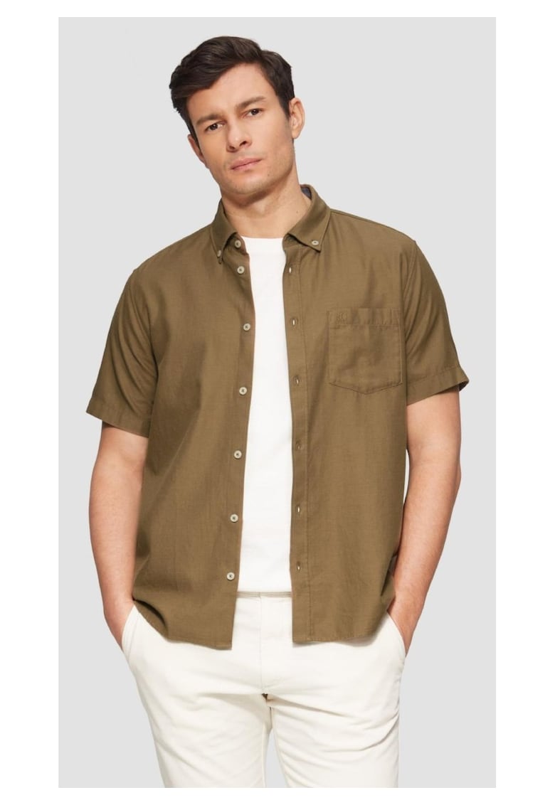 Camasa barbati - Regular fit cu buzunar la piept - Maro
