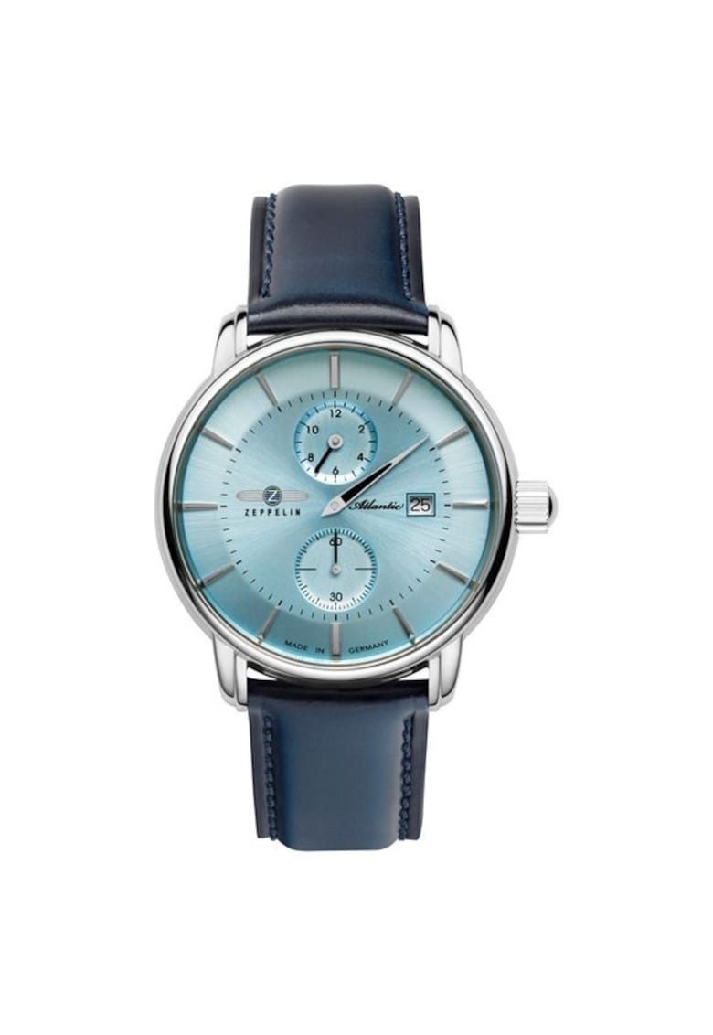 Ceas barbatesti Zeppelin Atlantic 84263 - 42mm - albastru - curea din piele