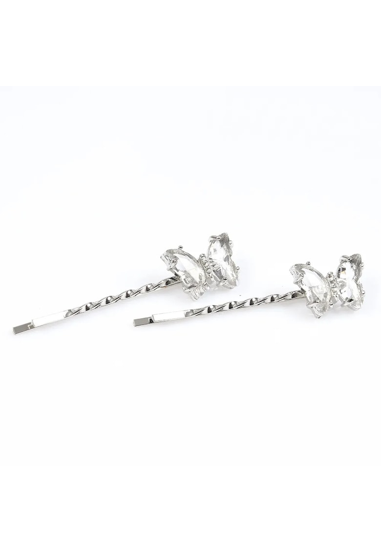 Set 2 agrafe argintii cu fluturi -  Paris