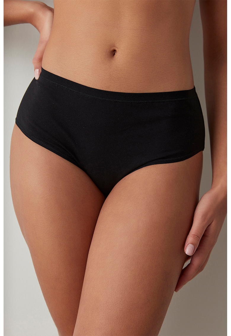 Chiloti hipster din amestec de bumbac - Negru