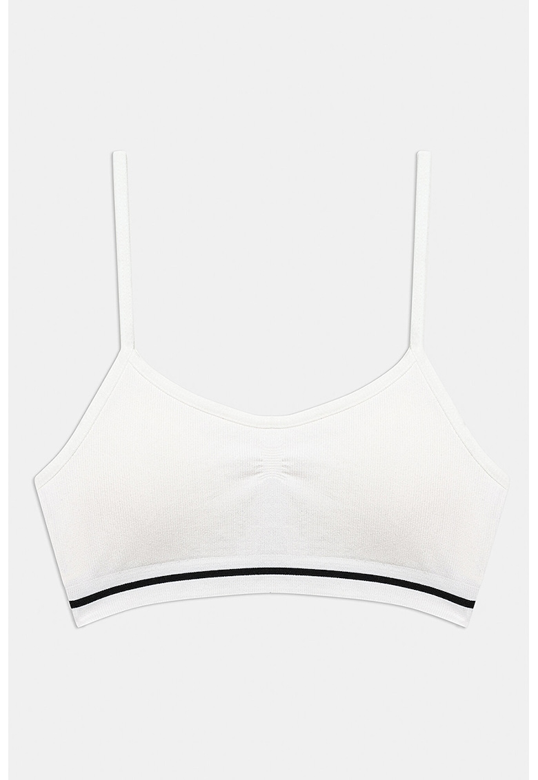 Bustiera cu bretele inguste - Alb/Negru