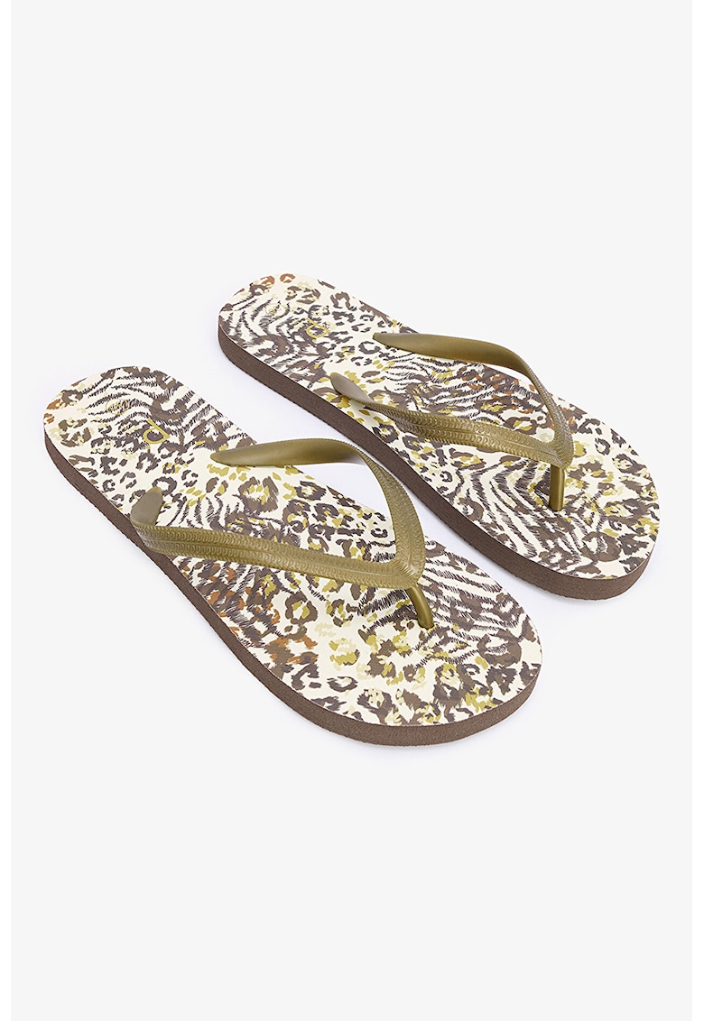Papuci flip-flop cu model animal print Papuci flip-flop cu model animal print