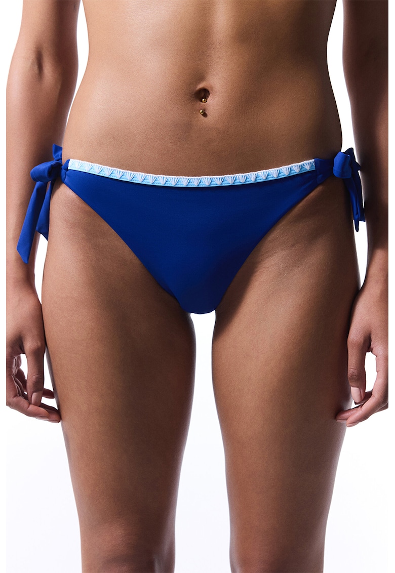 Bikini cu model uni - Alb/Albastru royal