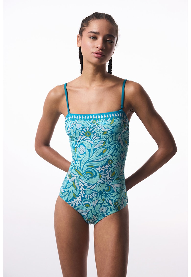 Costum de baie intreg cu design tropical