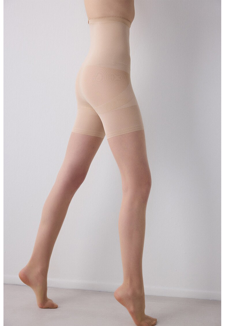 Dres cu talie inalta - 15 DEN - Bej