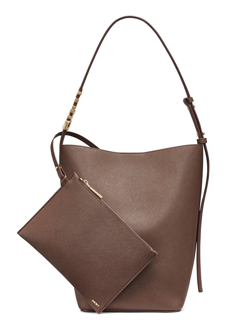 Geanta tote de piele cu portofel detasabil Avril - Maro deschis