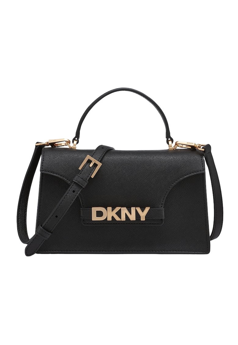 Geanta crossbody din piele saffiano Avril - Negru