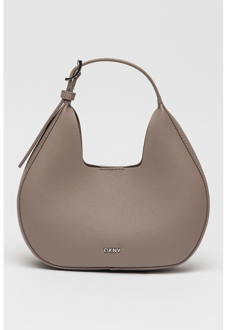 Geanta hobo de piele ecologica cu logo discret metalic