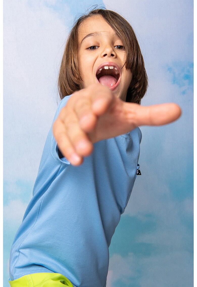 Tricou uni cu buzunar pe piept - Albastru deschis