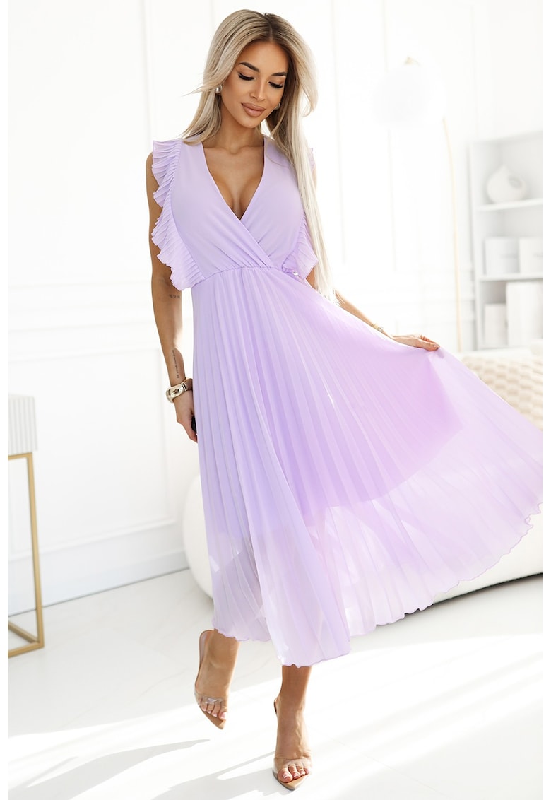 Rochie plisata cu volane -