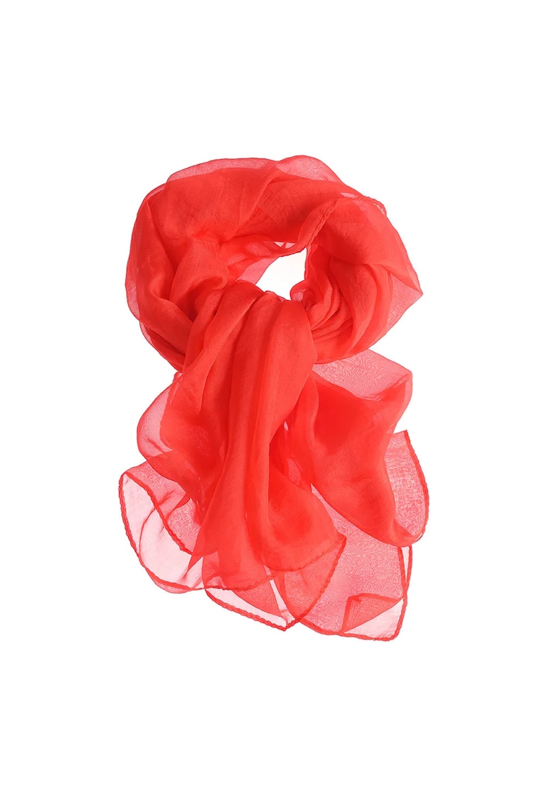 Esarfa vaporoasa rosie din poliester fin