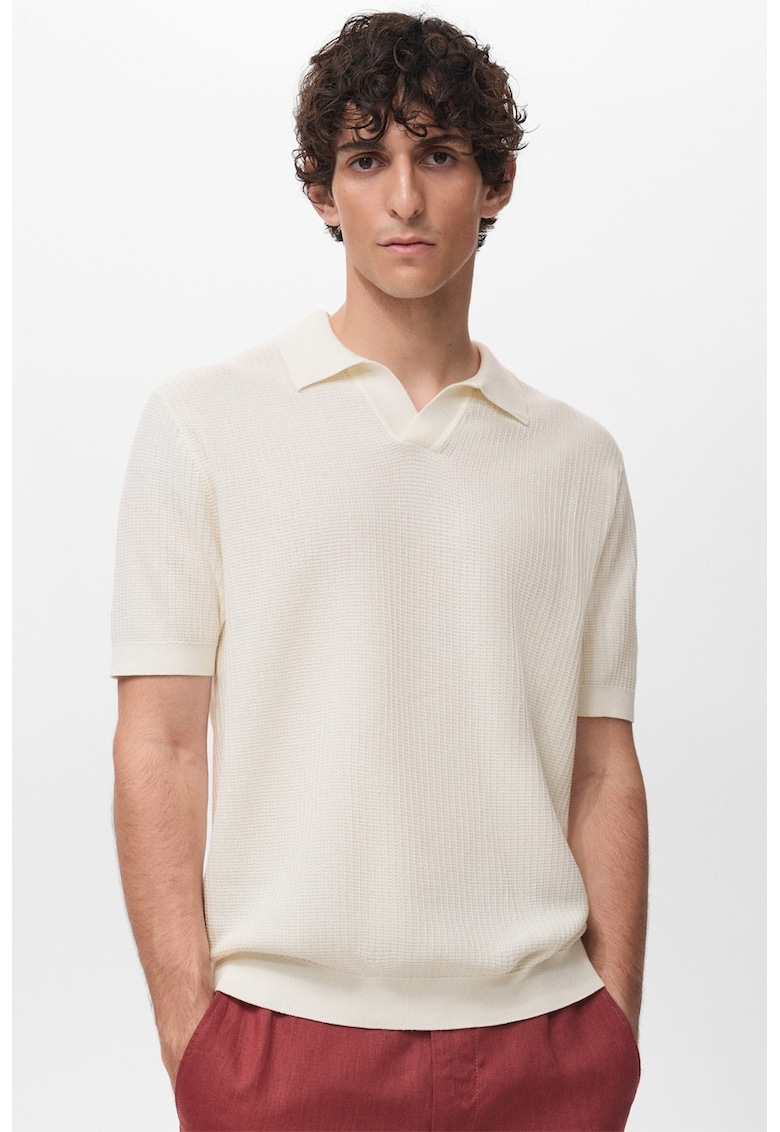 Tricou polo cu decolteu in V Tricou polo cu decolteu in V