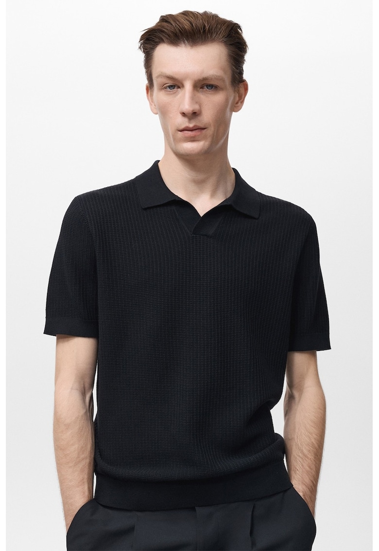 Tricou polo cu decolteu in V Tricou polo cu decolteu in V