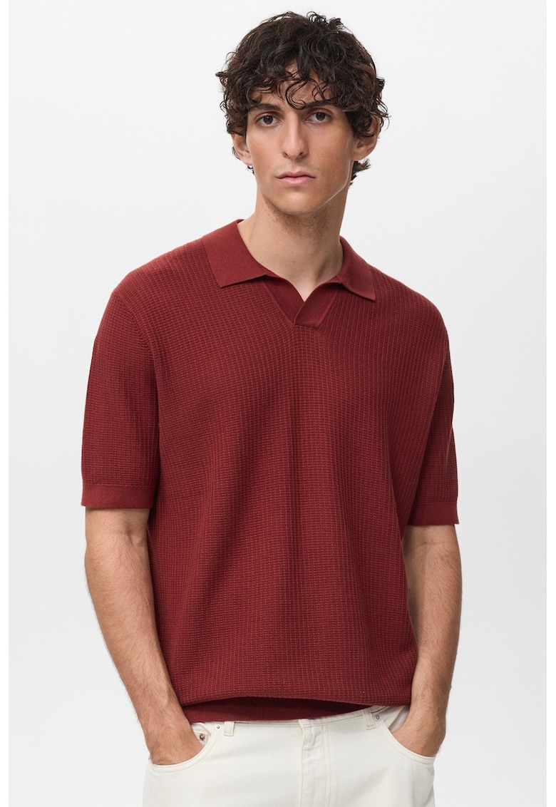 Tricou polo cu decolteu in V Tricou polo cu decolteu in V