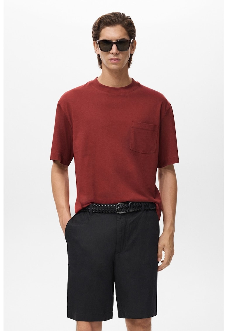 Tricou lejer de bumbac - Caramiziu