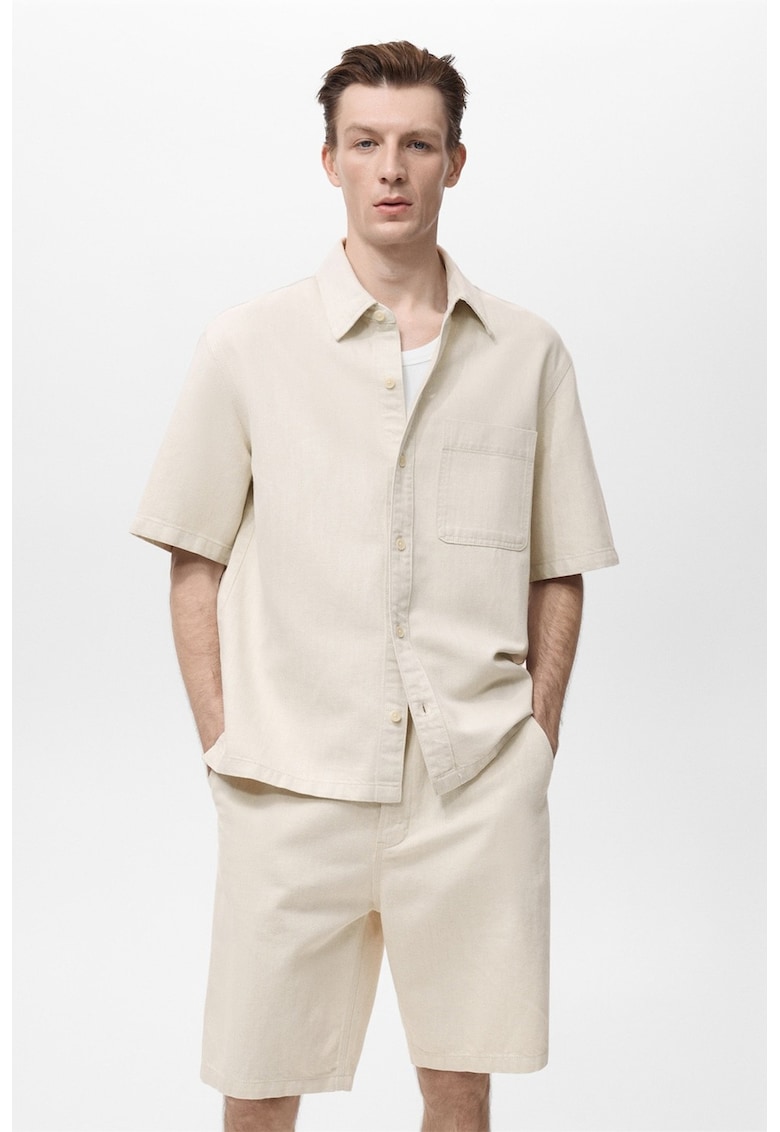 Camasa de denim cu buzunar pe piept Camasa de denim cu buzunar pe piept