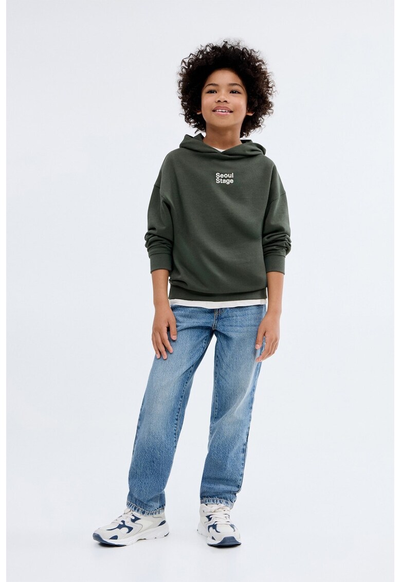 Hanorac cu maneci cazute - Verde inchis