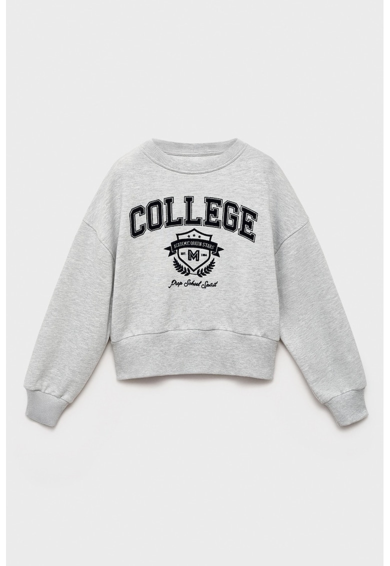 Bluza de trening cu maneci cazute - Negru/Gri deschis melange