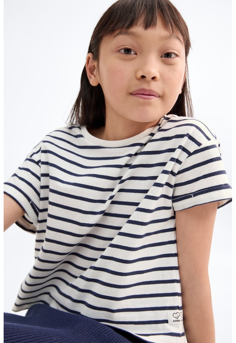 Tricou de bumbac cu model in dungi