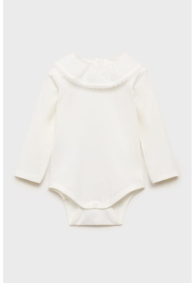 Body uni din amestec de bumbac - Alb fildes