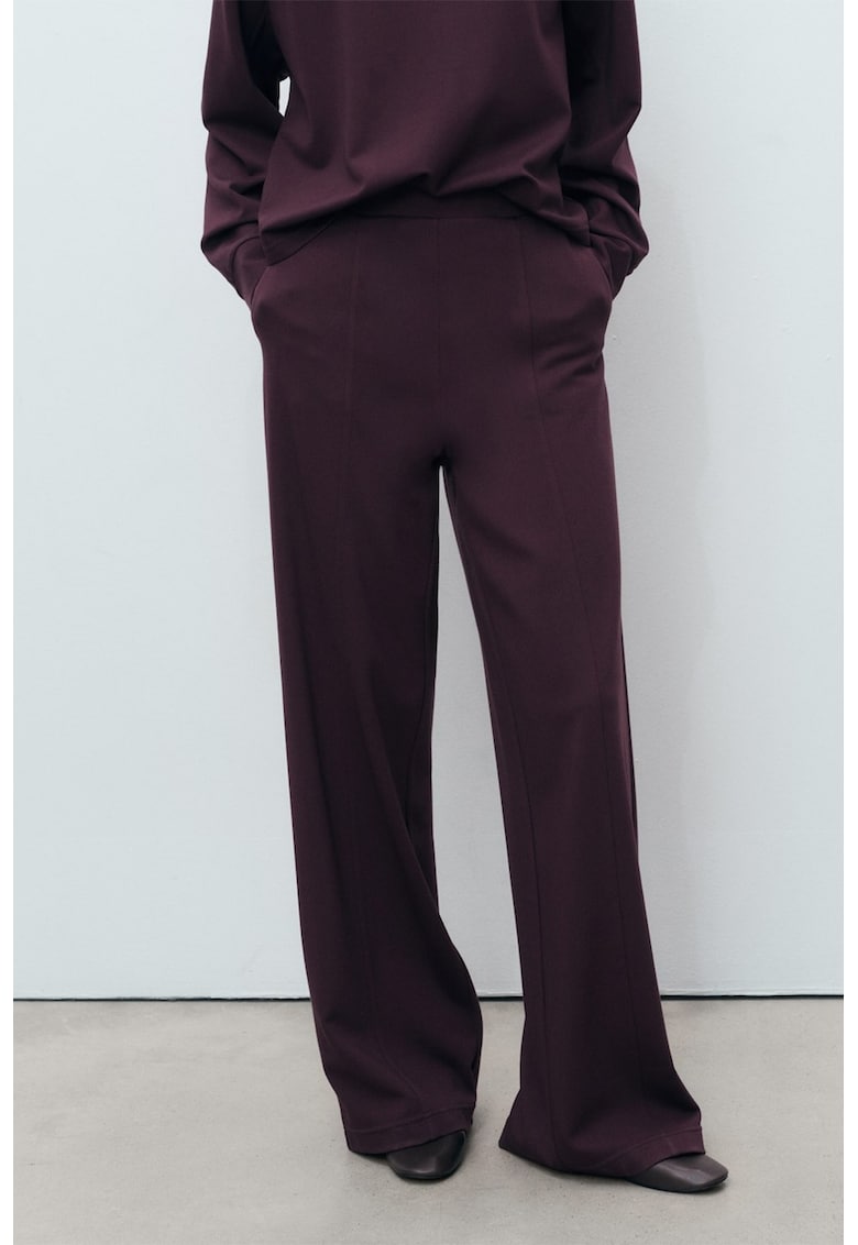 Pantaloni ampli cu cusaturi frontale - Violet tyrian