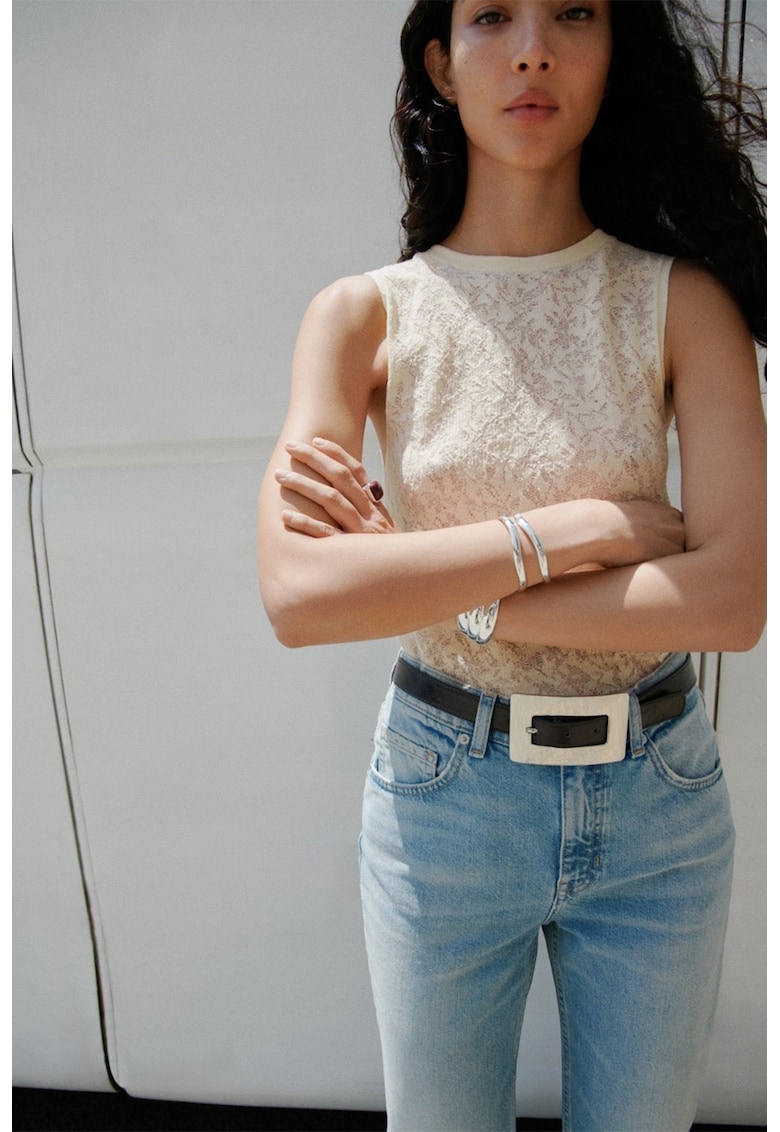 Top tricotat fin fara inchidere - fara maneci