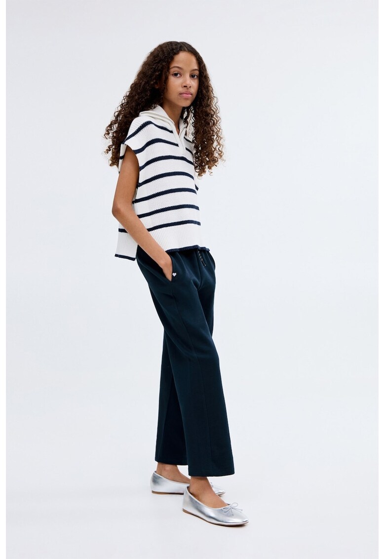 Pantaloni drepti cu snur - Albastru ultramarin