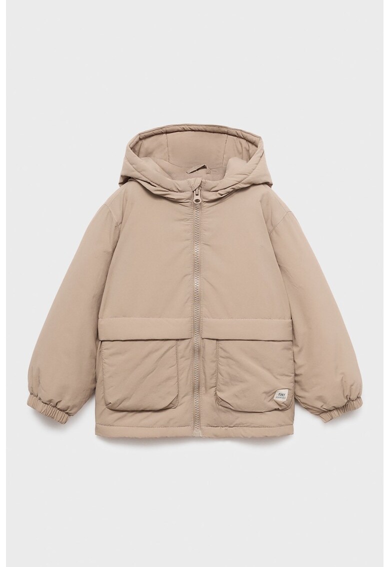 Geaca matlasata cu gluga - Maro nisip