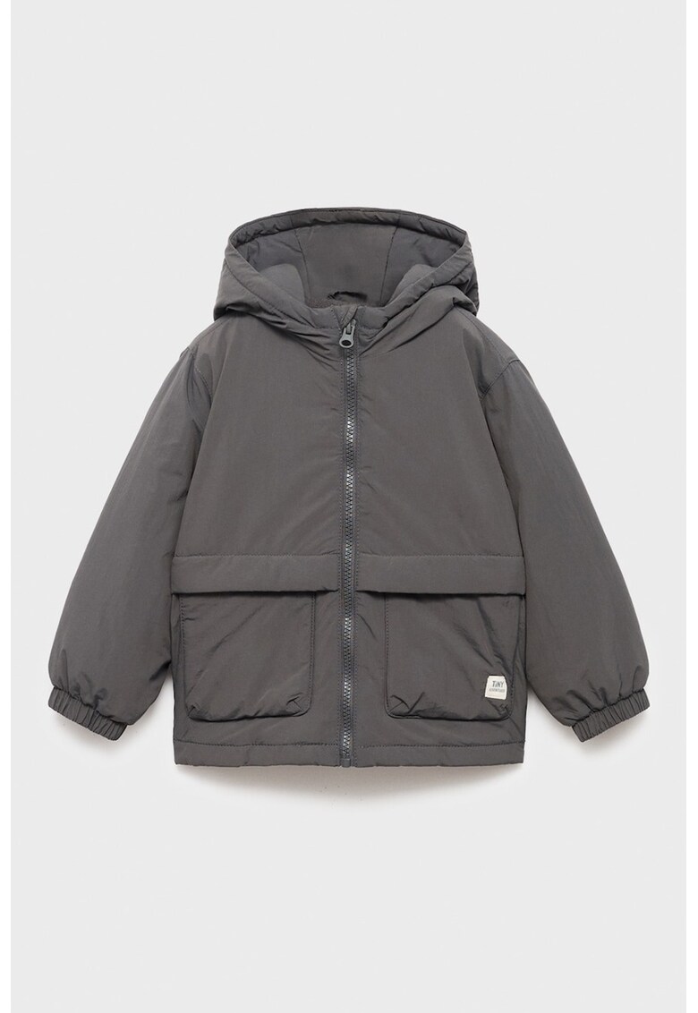 Geaca matlasata cu gluga - Gri inchis