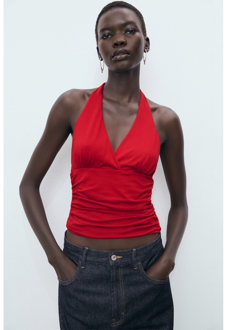 Top slim fit uni - Rosu